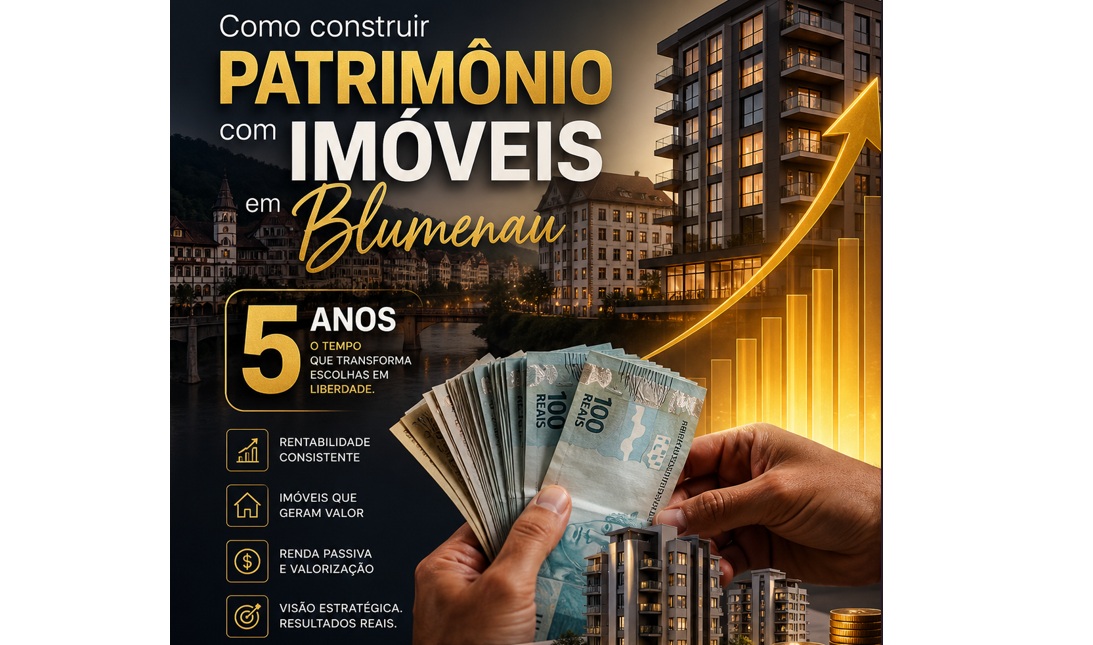 Como construir patrimônio com imóveis em Blumenau · 5 anos - Estratégia Patrimonial · Investidores · Blumenau